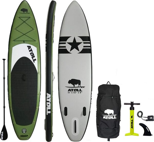 Army Green 11 ft. Inflatable Stand Up Paddle Board